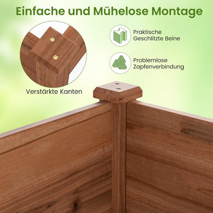 Raised Garden Bed, Wood, 240x60x25 cm, Open Bottom