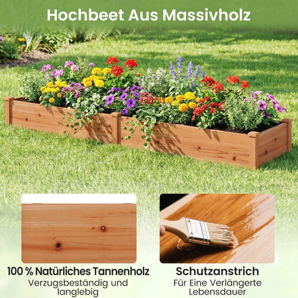 Hochbeet, Holz, 240x60x25 cm, Offener Boden