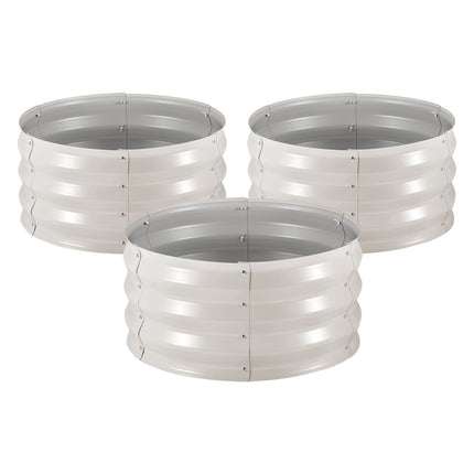 Raised Garden Beds, 3-Pack Round Galvanized 60x60x30 cm