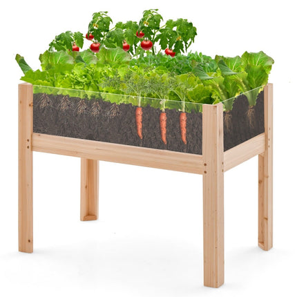 Raised Garden Bed with Drainage & Clear Panels, 130L