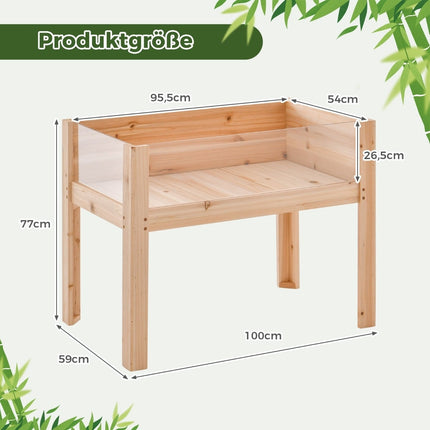 Raised Garden Bed with Drainage & Clear Panels, 130L