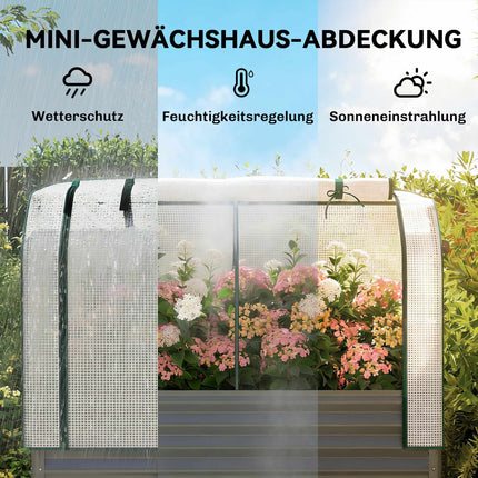 Verhoogd tuinbed met PE-kasafdekking, 120x55x140 cm