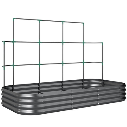 Hochbeet mit Rankgitter, verzinktes Metall, 220x110x150 cm
