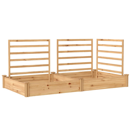 Verhoogd tuinbed met klimrek, naturel hout, 240x125x102 cm
