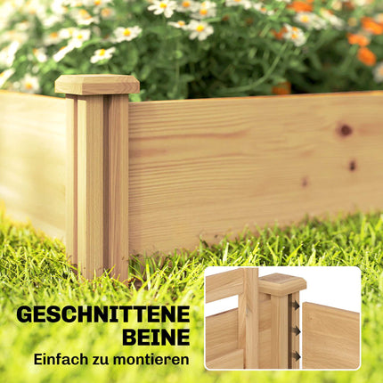 Verhoogd tuinbed met klimrek, naturel hout, 240x125x102 cm