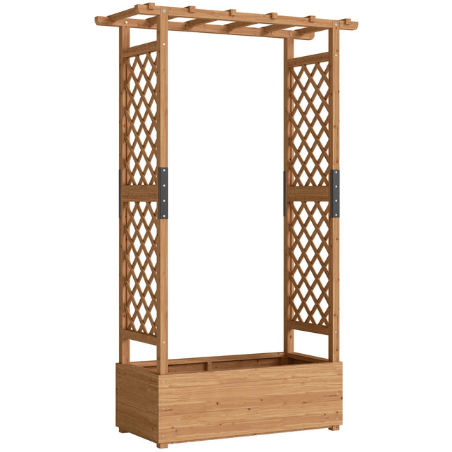 Erhöhtes Gartenbeet mit Spalier & Dach, 110x44x181 cm Holz