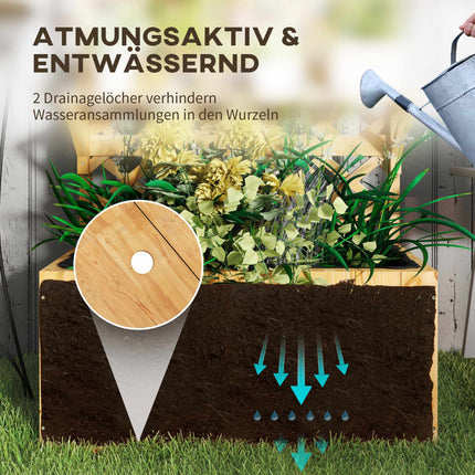 Hochbeet mit Spalier, Ablagen, Drainage, 76x33x177 cm