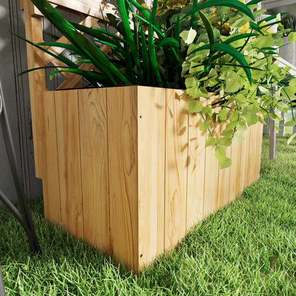 Hochbeet mit Spalier, Ablagen, Drainage, 76x33x177 cm