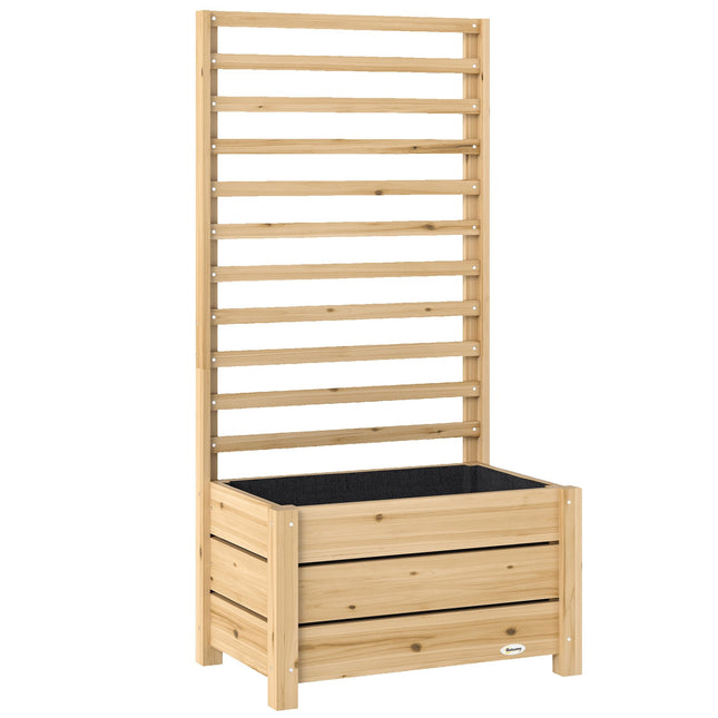 Hochbeet mit Rankgitter, Holz, 60x39x120 cm