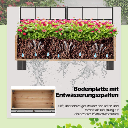 Raised Garden Bed with Trellis, Wood, 79x35x108 cm