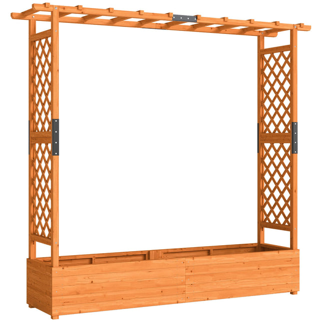 Hochbeet mit Spalier und Dach, 196x44x181 cm, Holz
