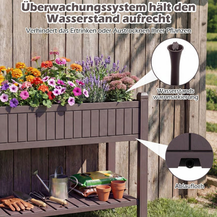 Hochbeet mit Rollen, selbstbewässernd, Braun