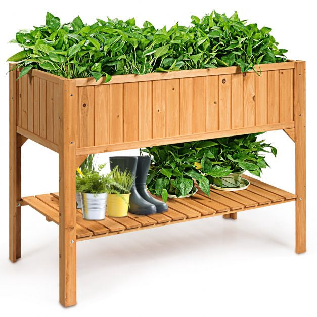Hochbeet aus Tannenholz mit Ablage, 120 cm