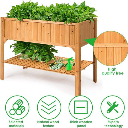 Hochbeet aus Tannenholz mit Ablage, 120 cm