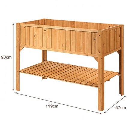 Hochbeet aus Tannenholz mit Ablage, 120 cm