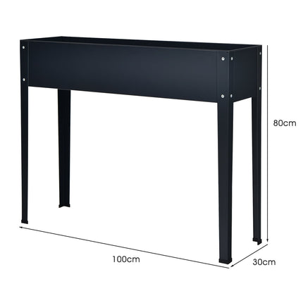 Raised Metal Planter Box with Drainage Holes, Grey