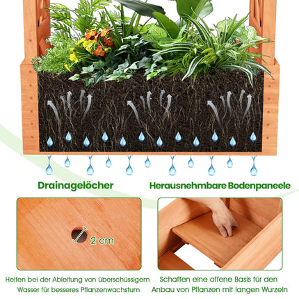Hochbeet mit Rankgitter & Hängedach, Holz