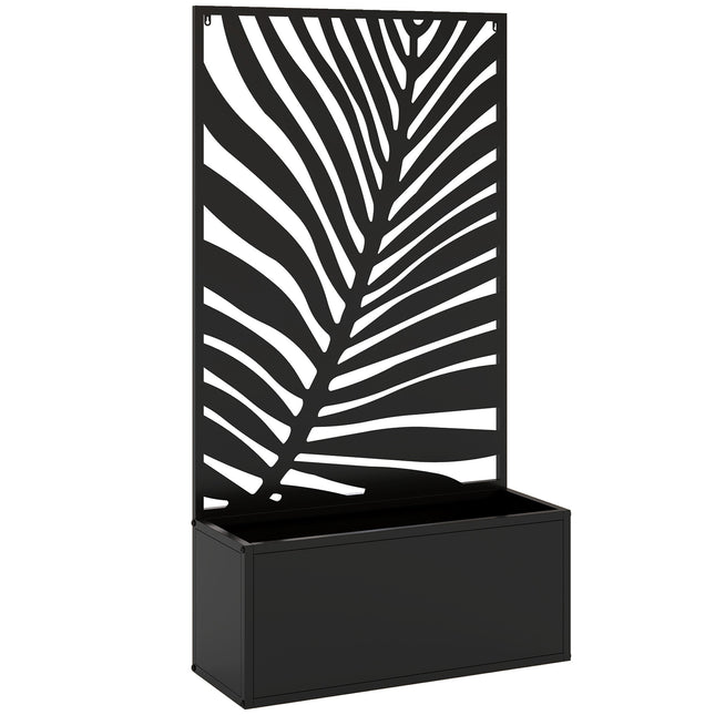 Hochbeet mit Spalier, Metall, 61 x 23 x 113 cm