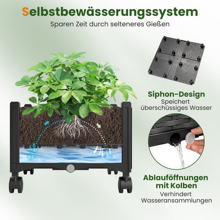 Hochbeet mit Spalier & Selbstbewässerungssystem, Grau