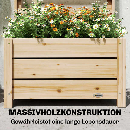 Vyvýšený truhlík s treláží, dřevo, 60x39x200 cm, odvodnění