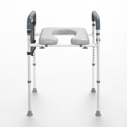 Raised Toilet Seat Riser, 7-Position, 350 lb, Padded