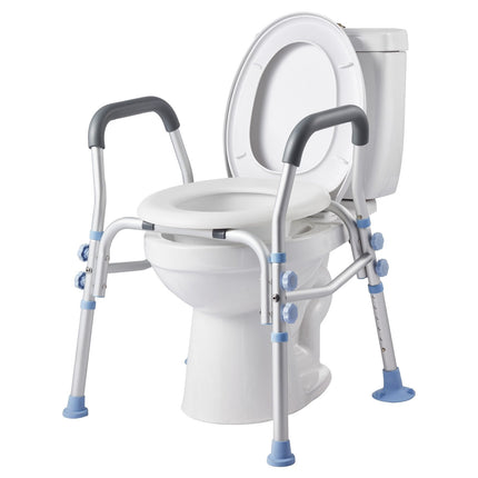 Raised Toilet Seat With Arms, Adjustable Height, 136 kg