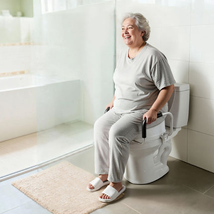 Raised Toilet Seat with Arms, 4 in Lift, 300 lb