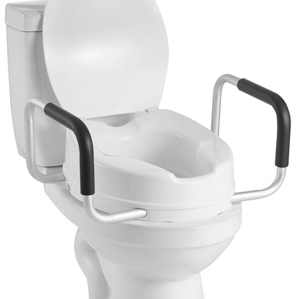 Raised Toilet Seat with Arms, 4 in Lift, 300 lb