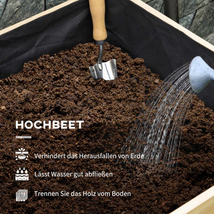 Erhöhtes Holz-Gartenbeet mit Frühbeetaufsatz, 86x60x165 cm