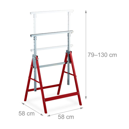 Raised and lowered work trestle set of 2