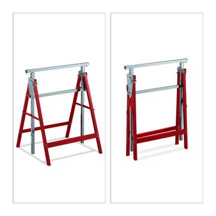 Raised and lowered work trestle set of 2