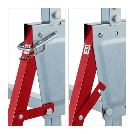 Raised and lowered work trestle set of 2