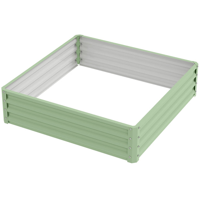 Stahl-Hochbeet – 120x120x30 cm, grüne Bepflanzung