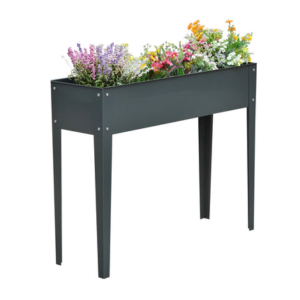 Metall-Hochbeet - 100x30x80 cm, mit Drainage