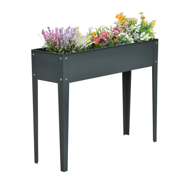 Metall-Hochbeet - 100x30x80 cm, mit Drainage
