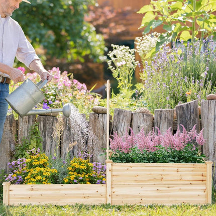 Raised bed made of fir wood with trellis, flower box with trellis, garden trellis with trellis