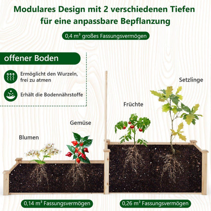 Raised bed made of fir wood with trellis, flower box with trellis, garden trellis with trellis