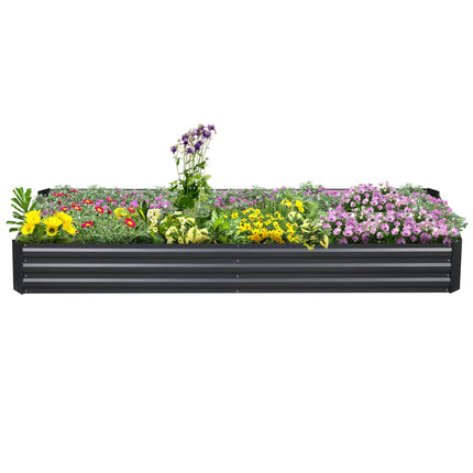 Stahl-Hochbeet - 241x90,5x30 cm, Grau