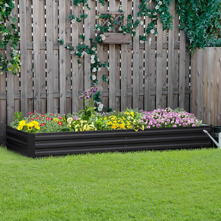 Stahl-Hochbeet - 241x90,5x30 cm, Grau