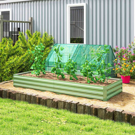 Steel garden bed, 241 x 90.5 x 30 cm, for vegetables