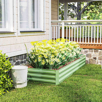 Steel garden bed, 241 x 90.5 x 30 cm, for vegetables