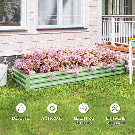 Steel garden bed, 241 x 90.5 x 30 cm, for vegetables