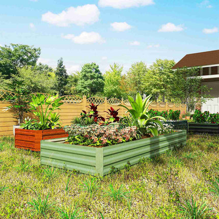 Steel garden bed, 241 x 90.5 x 30 cm, for vegetables