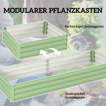 Steel garden bed, 241 x 90.5 x 30 cm, for vegetables