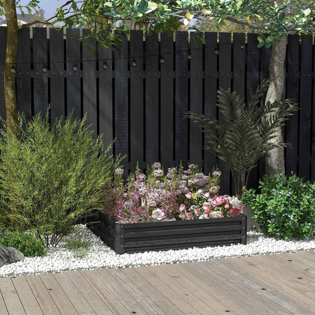 Steel garden bed - 120x120x30cm Gray planter box