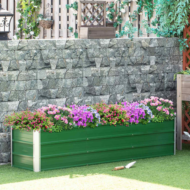 Pflanzbeet aus Stahl 183x47x40cm - Grüner Pflanzkasten