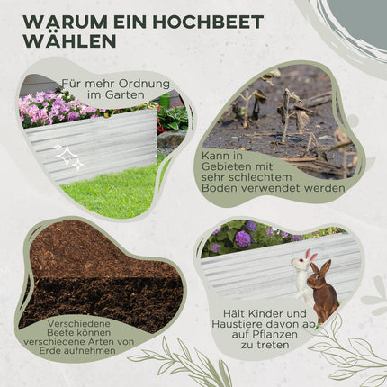 Stahlhochbeet - 180x90x60 cm, perfekt für Gemüse