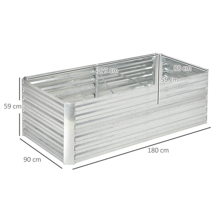 Stahlhochbeet - 180x90x60 cm, perfekt für Gemüse