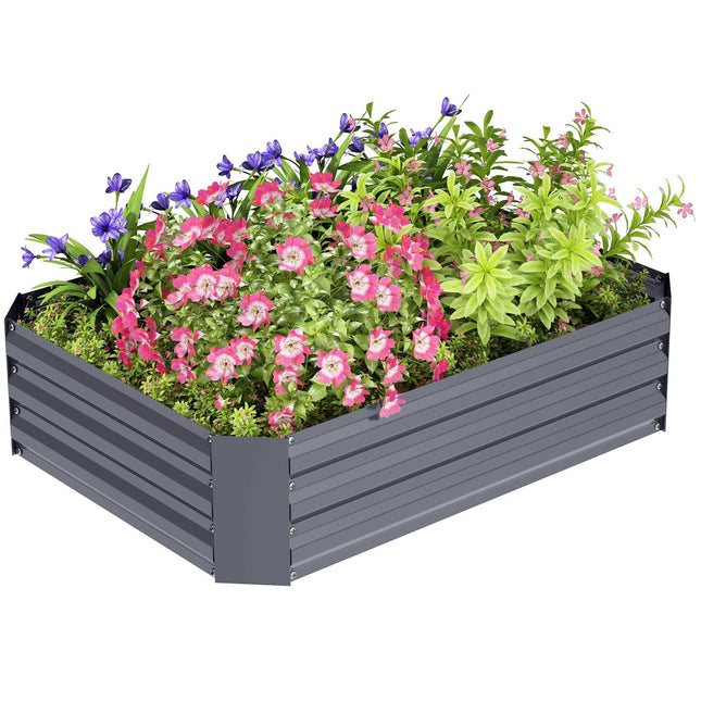 Steel garden bed 120x90x30 cm - Stackable & durable
