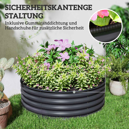 Hochbeet aus Stahl, Stapelbarer Blumenkasten, 120x120x43 cm
